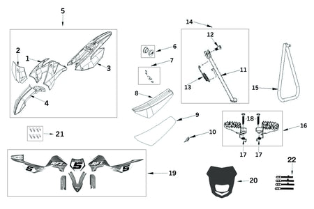 Plastics and foot rest