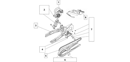 Rear swing arm, rear shock and electric components