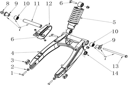 SWING ARM AND REAR SHOCK