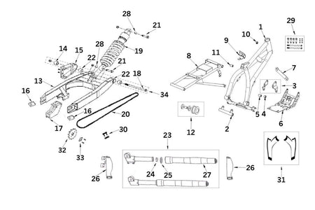 Frame and suspensions