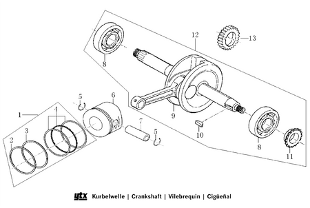 PISTON AND CRANKSHAFT