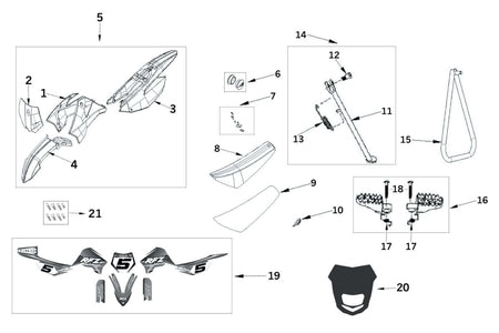 Plastics and foot rest