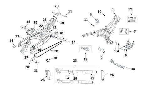 Frame and suspensions