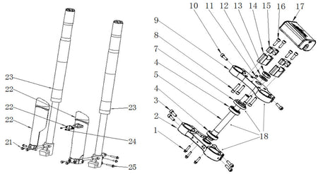 FRONT FORK AND STEERING