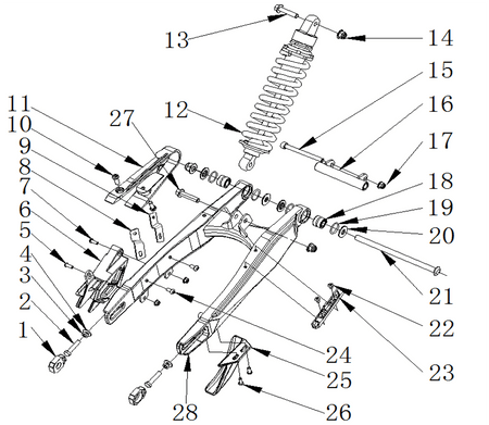 SWING ARM AND REAR SHOCK