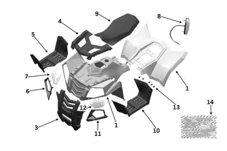 Plastics and seat