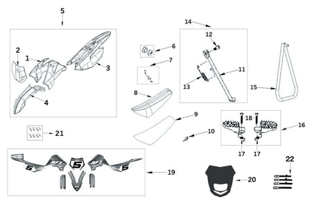 Plastics and foot rest