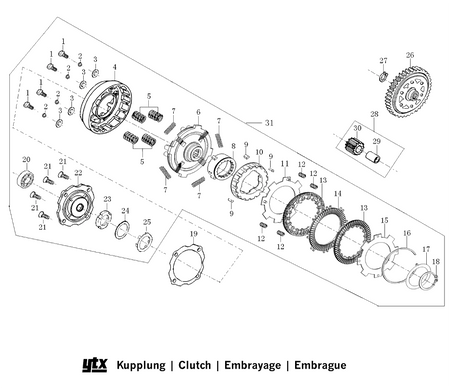 Intern motor Clutch