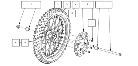 FRONT WHEEL + FRONT BRAKES