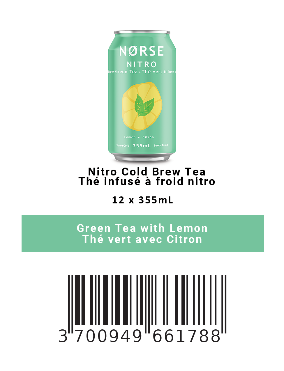 NORSE Cold Brew Green Tea with Lemon - Case